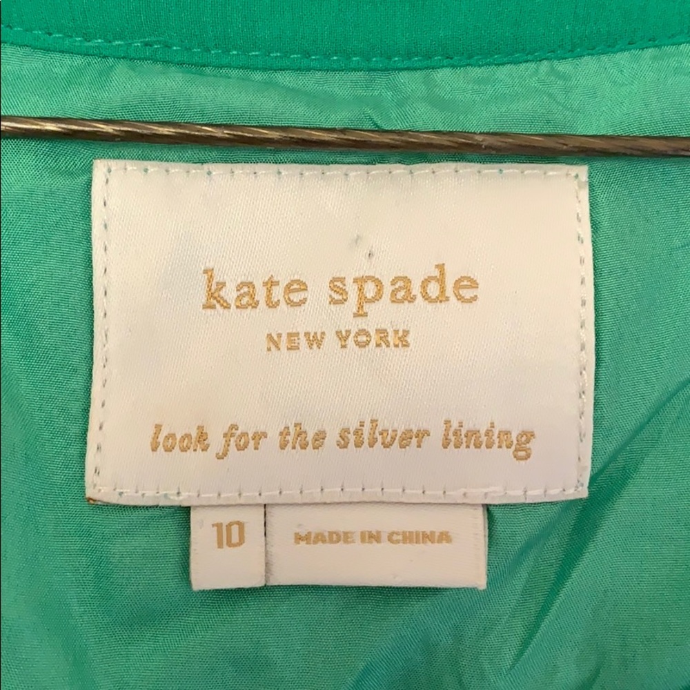 kate spade Green and Teal Midi Dress with Tweed Skirt - Picture 4 of 8